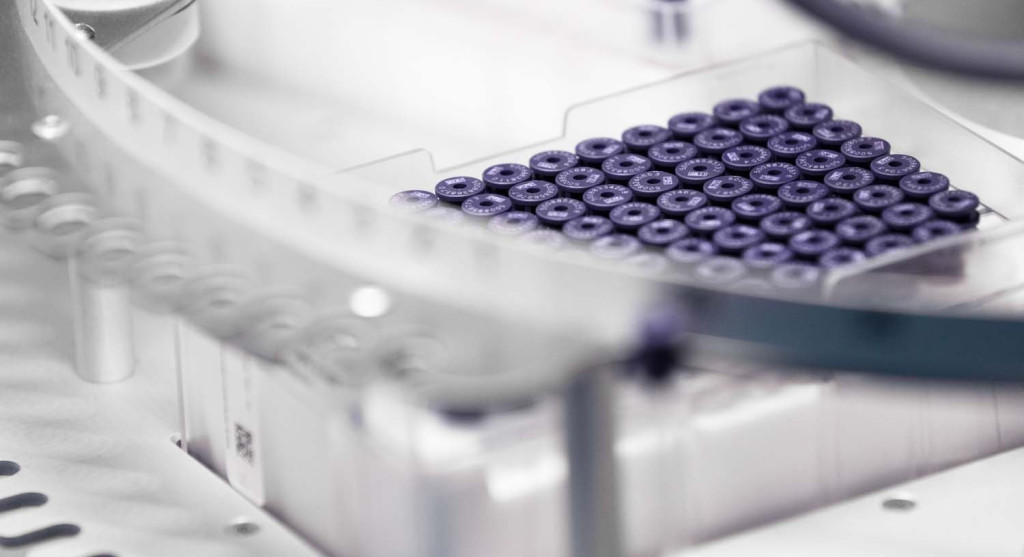 Nightingale Health sample tubes on a sample rack.