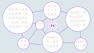 Illustration of multiple connected population cohorts exchanging health and research data within a network.