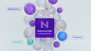 Multiomics Hub bubbles with names close up