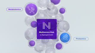 Multiomics Hub bubbles with names close up