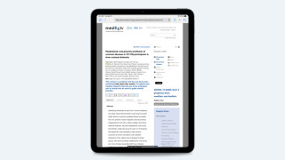 iPad displaying the publication “Metabolomic and Genomic Prediction of Common Diseases in 477,700 Participants in Three National Biobanks”, screenshot.